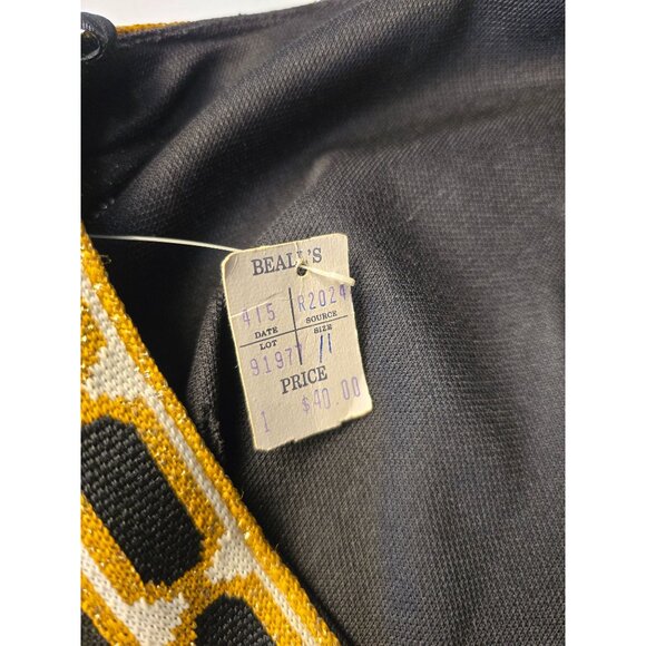 Vintage NOS Nadine 60s 70s Black Halter Maxi With Gold Chain Trim Cleopatra S - Picture 4 of 11